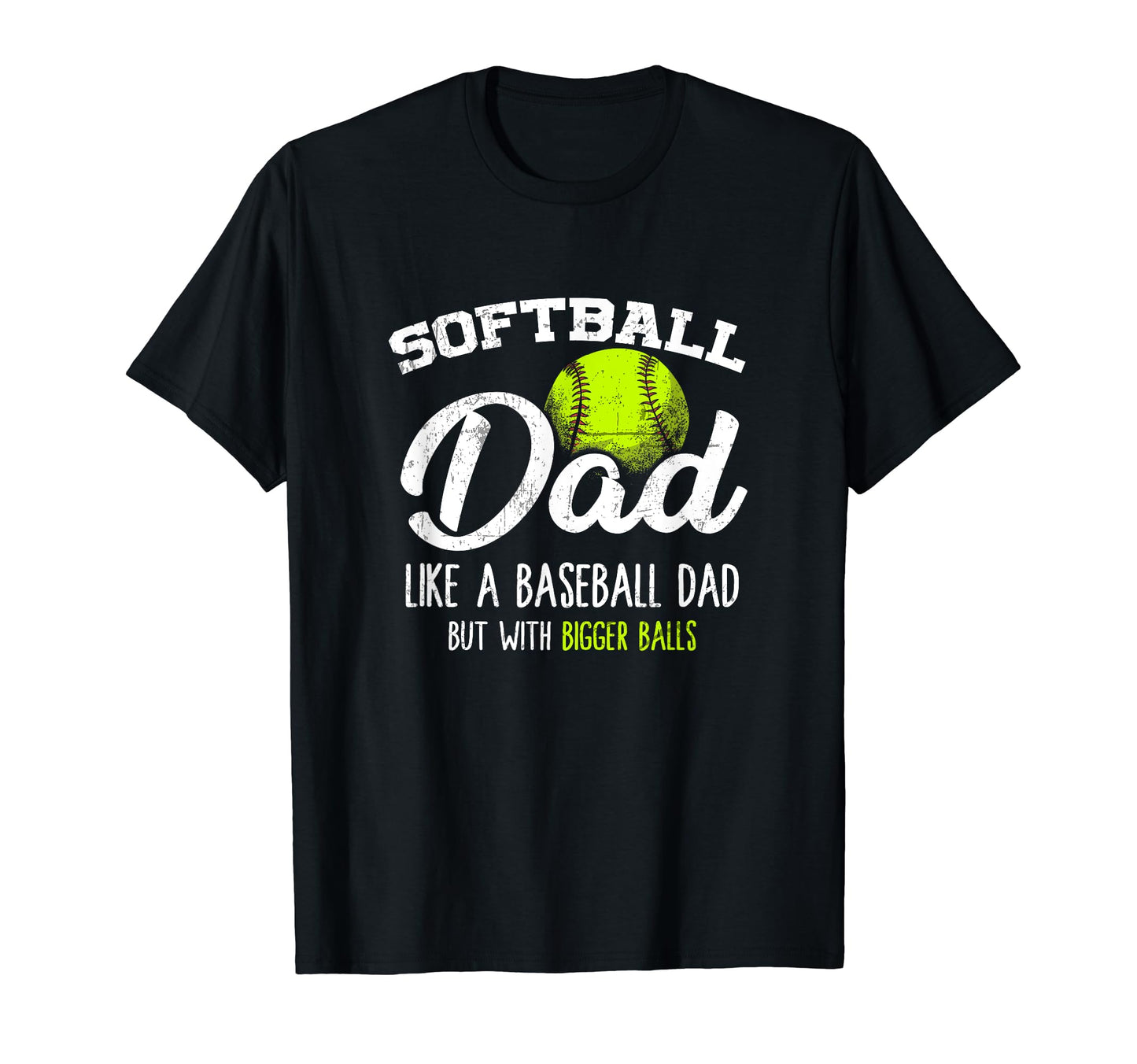 Softball Dad Pitcher Funny Distressed T-Shirt - Minimalist Print Men Women - T-Shirt, Sweatshirt, Hoodie