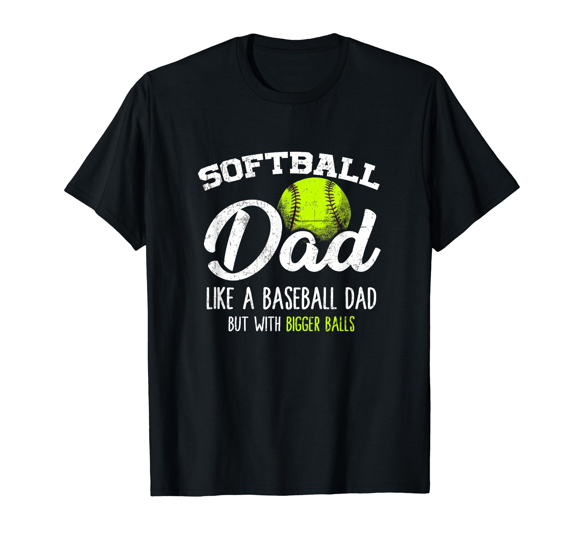 Softball Dad Pitcher Funny Distressed T-Shirt - Minimalist Print Men Women - T-Shirt, Sweatshirt, Hoodie