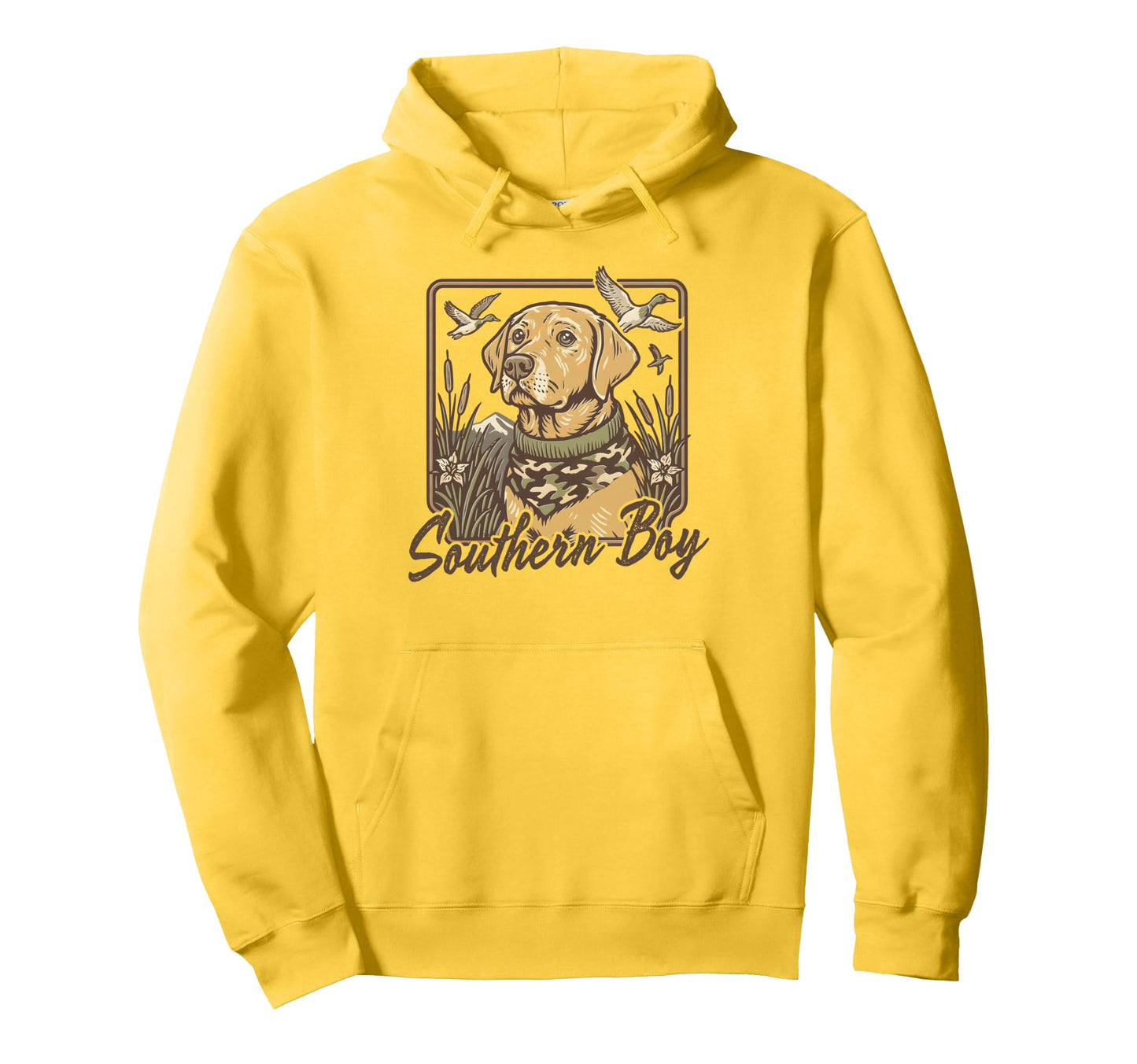 Camo Southern Hunting Duck Dog Hoodie - Aesthetic Graphic Men Women - T-Shirt, Sweatshirt, Hoodie