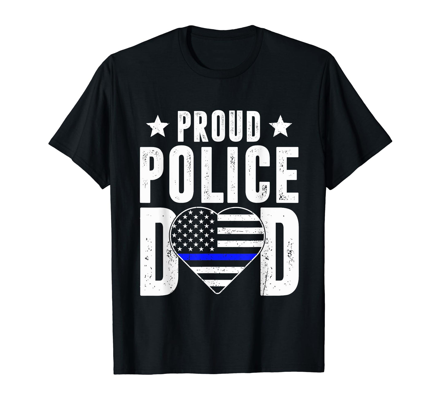 Proud Police Dad Thin Blue Line Cops T-Shirt - Novelty Apparel for Adults - T-Shirt, Sweatshirt, Hoodie