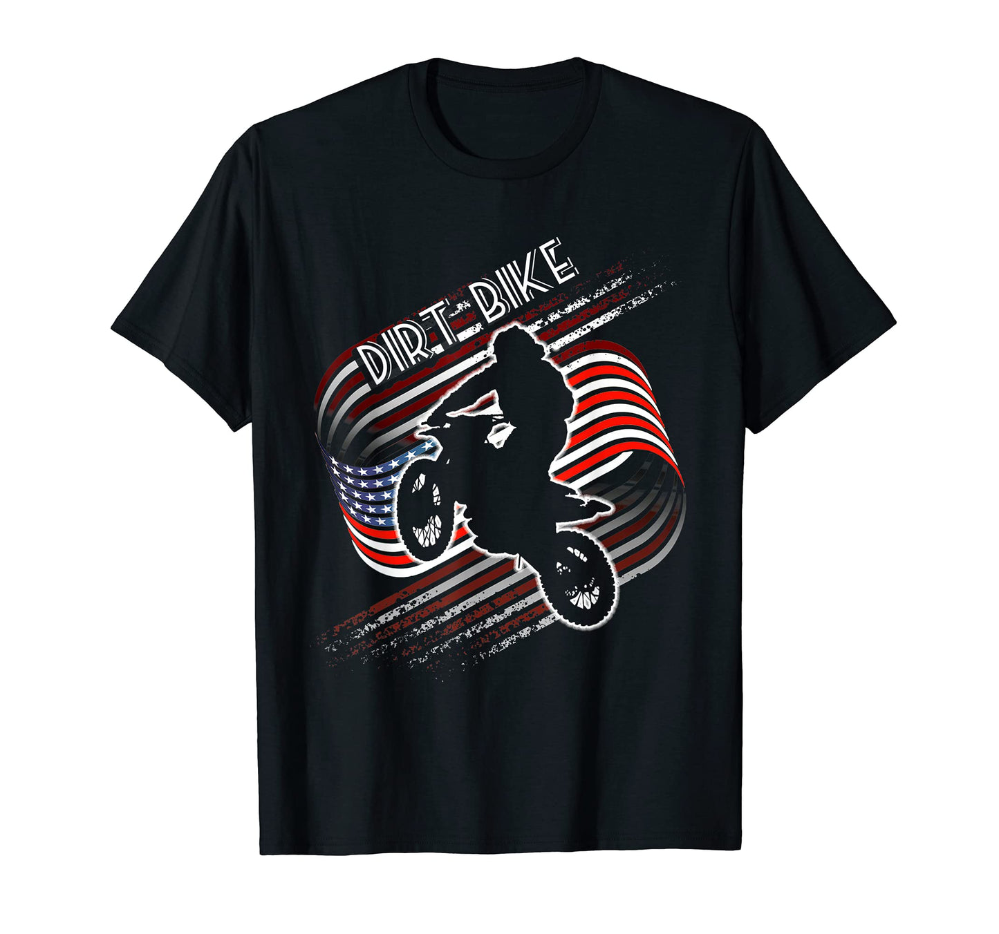 Motocross Dirt Bike American Flag T-Shirt - Minimalist Print for Adults - T-Shirt, Sweatshirt, Hoodie