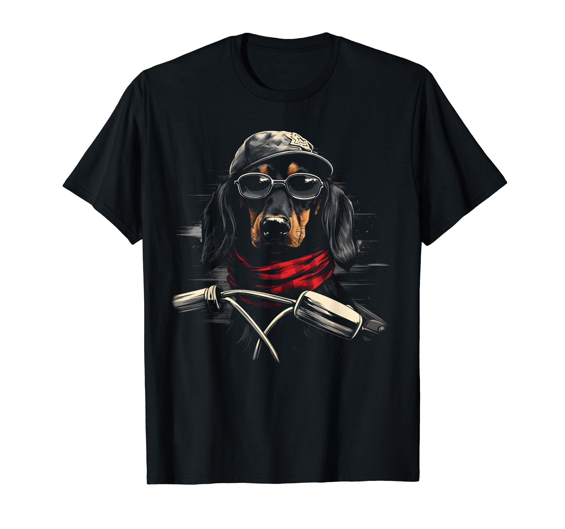 Motorcycle Dad Biker Dog Funny Dachshund T-Shirt - Trendy Graphic Unisex - T-Shirt, Sweatshirt, Hoodie