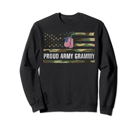 American Flag Proud Army Grammy Sweatshirt - Custom Art Print Unisex - T-Shirt, Sweatshirt, Hoodie