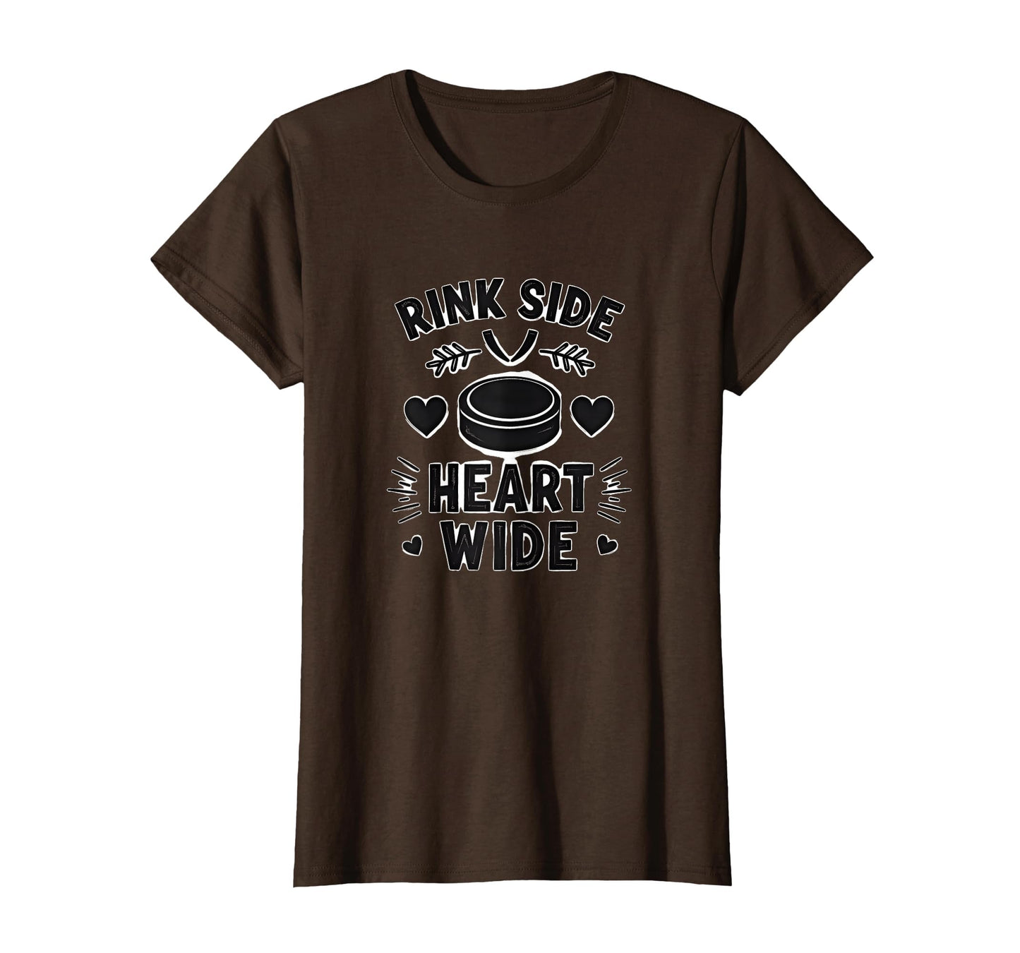 Rink Side Heart Wide Dad Hockey Mom T-Shirt - Streetwear Style Men Women - T-Shirt, Sweatshirt, Hoodie