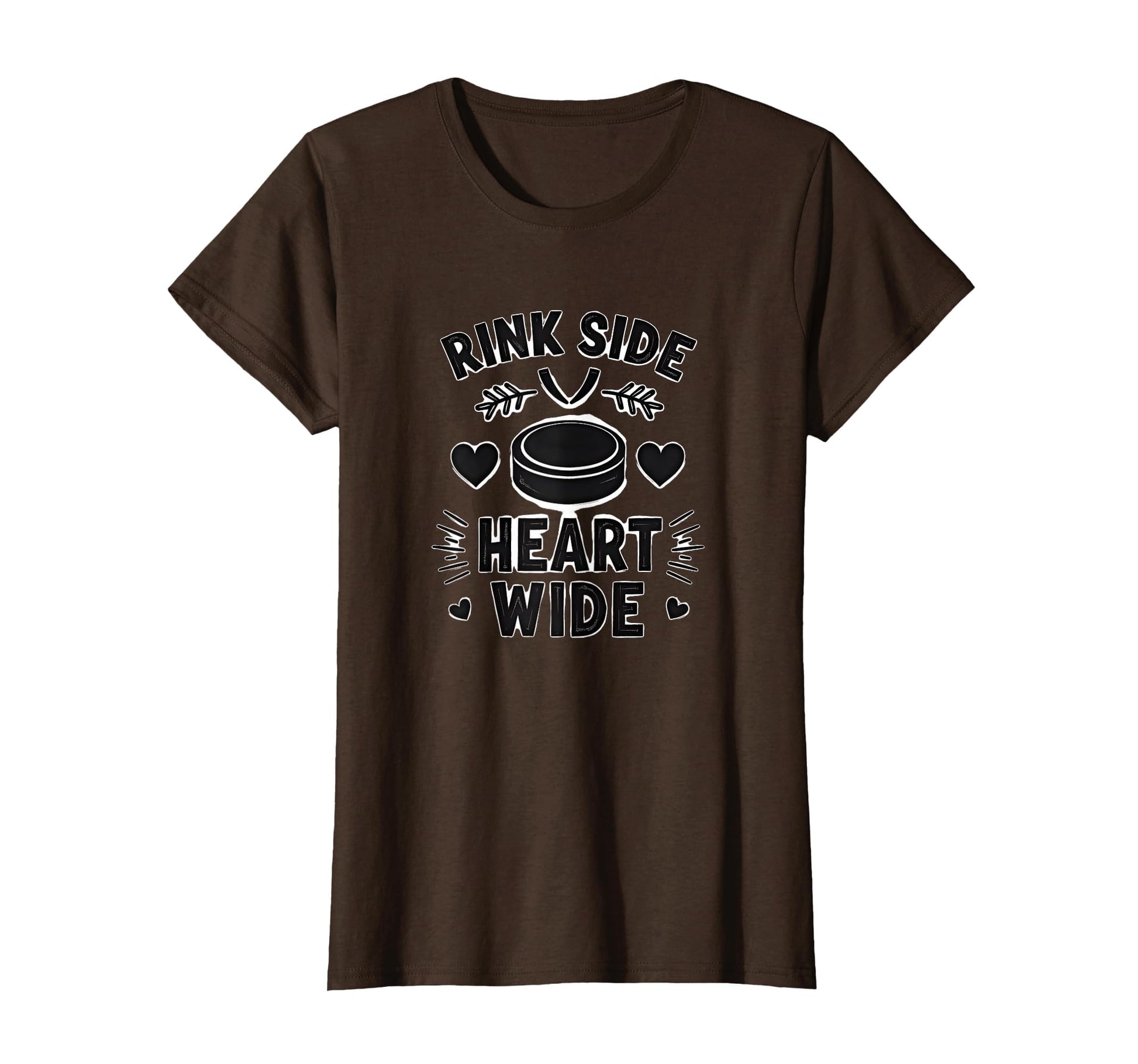 Rink Side Heart Wide Dad Hockey Mom T-Shirt - Streetwear Style Men Women - T-Shirt, Sweatshirt, Hoodie