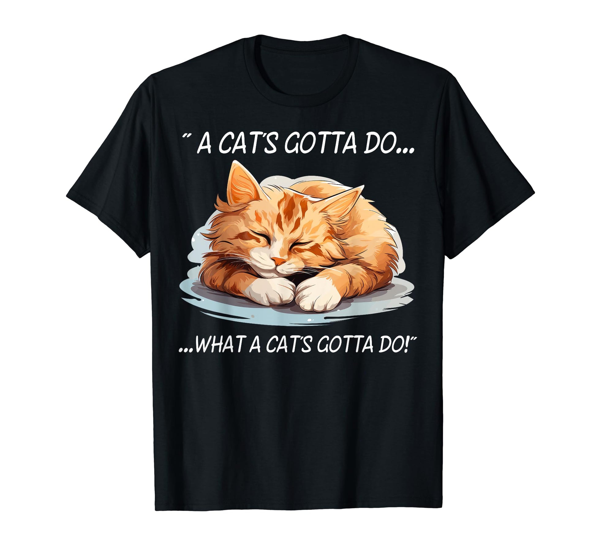 Cat Sleeping Funny Gifts Cat Lover T-Shirt - Aesthetic Graphic for Adults - T-Shirt, Sweatshirt, Hoodie