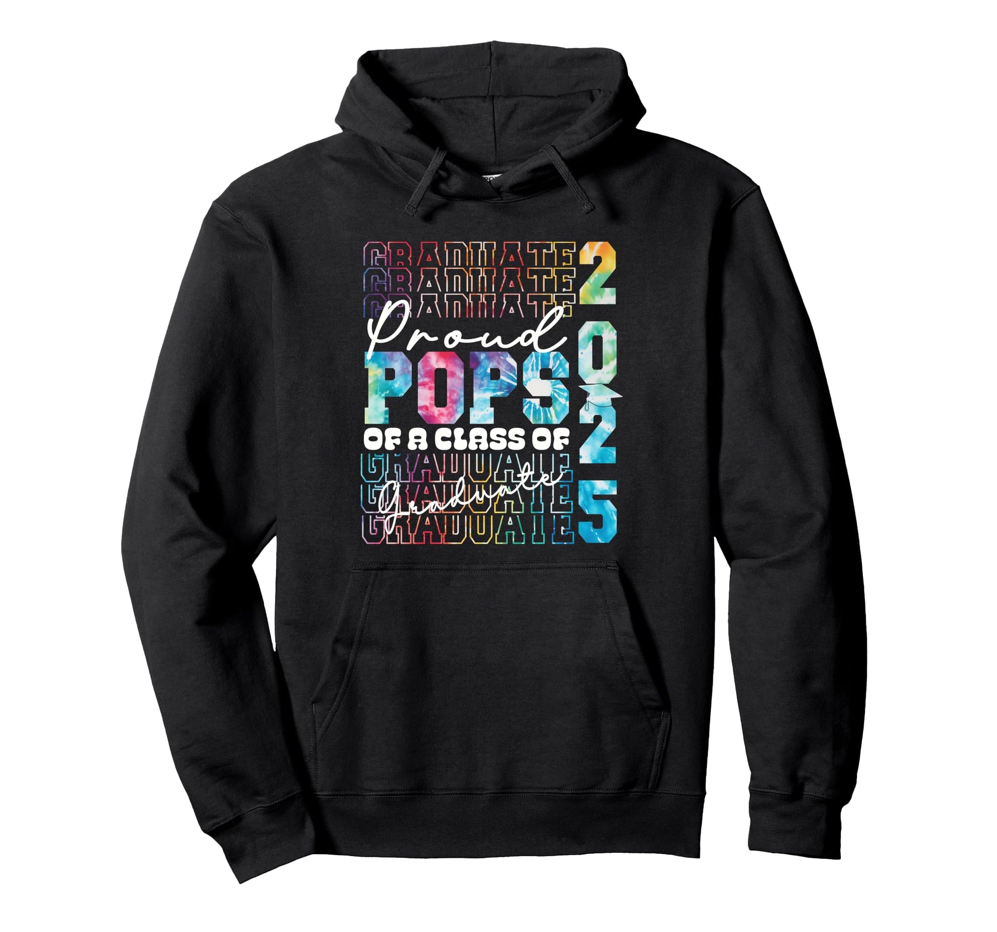 Proud Pops 2025 Graduate Grad Prom Tie Hoodie - Graphic Print Men Women - T-Shirt, Sweatshirt, Hoodie