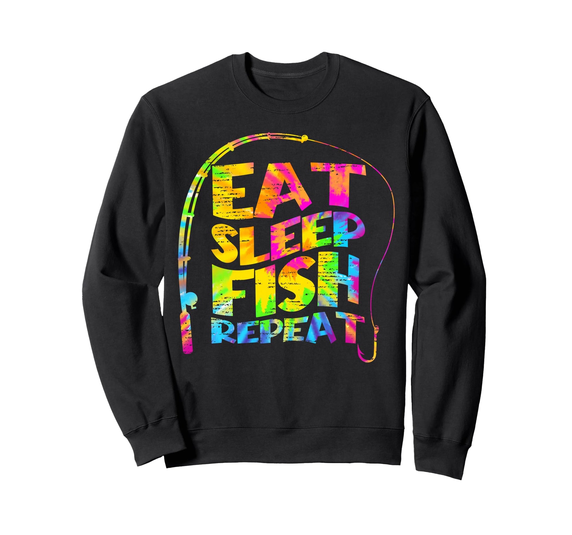 Eat Sleep Fish Repeat Fishing Dad Sweatshirt - Graphic Print Men Women - T-Shirt, Sweatshirt, Hoodie