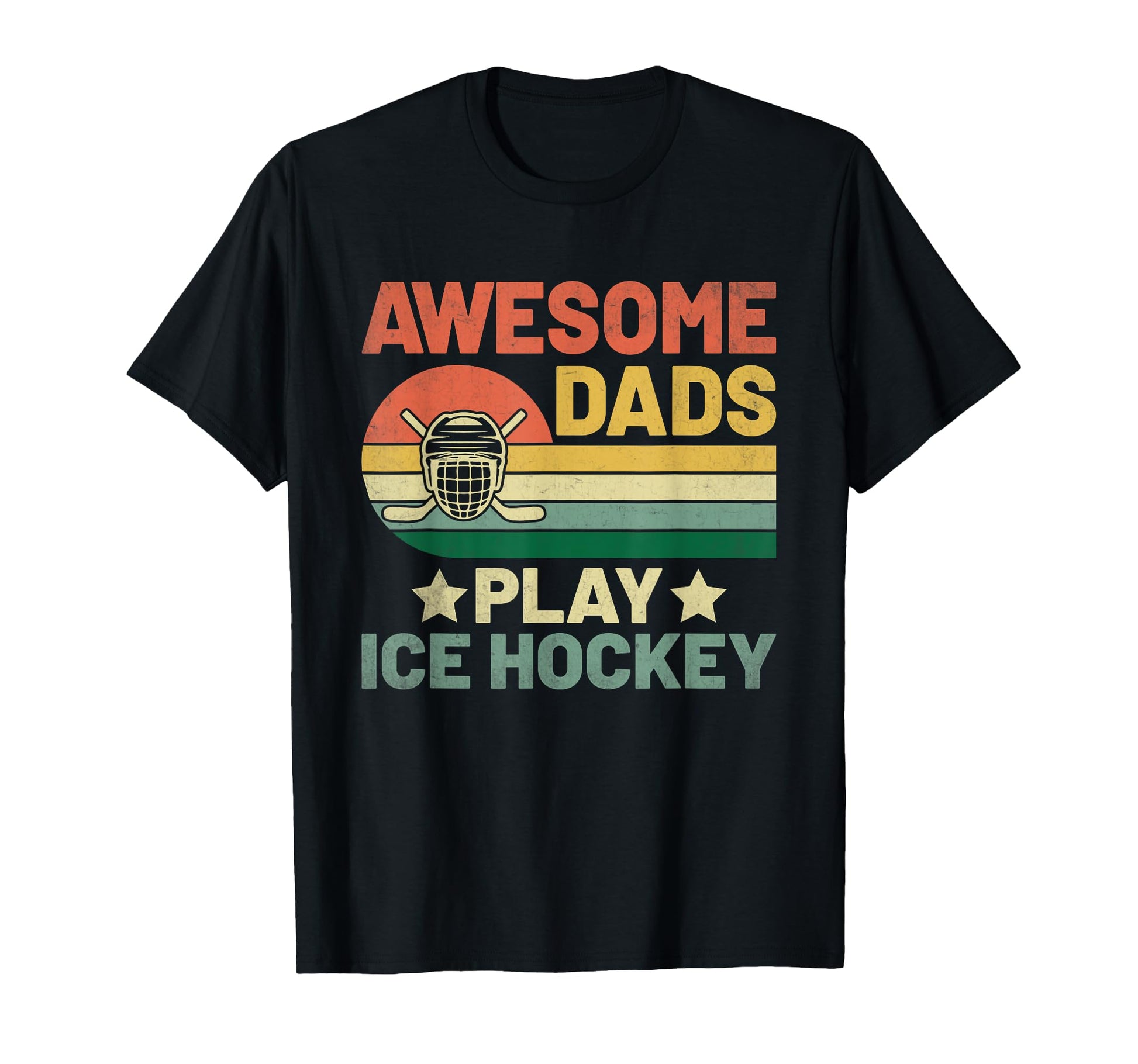 Awesome Dads Play Ice Hockey Player T-Shirt - Aesthetic Graphic Unisex - T-Shirt, Sweatshirt, Hoodie