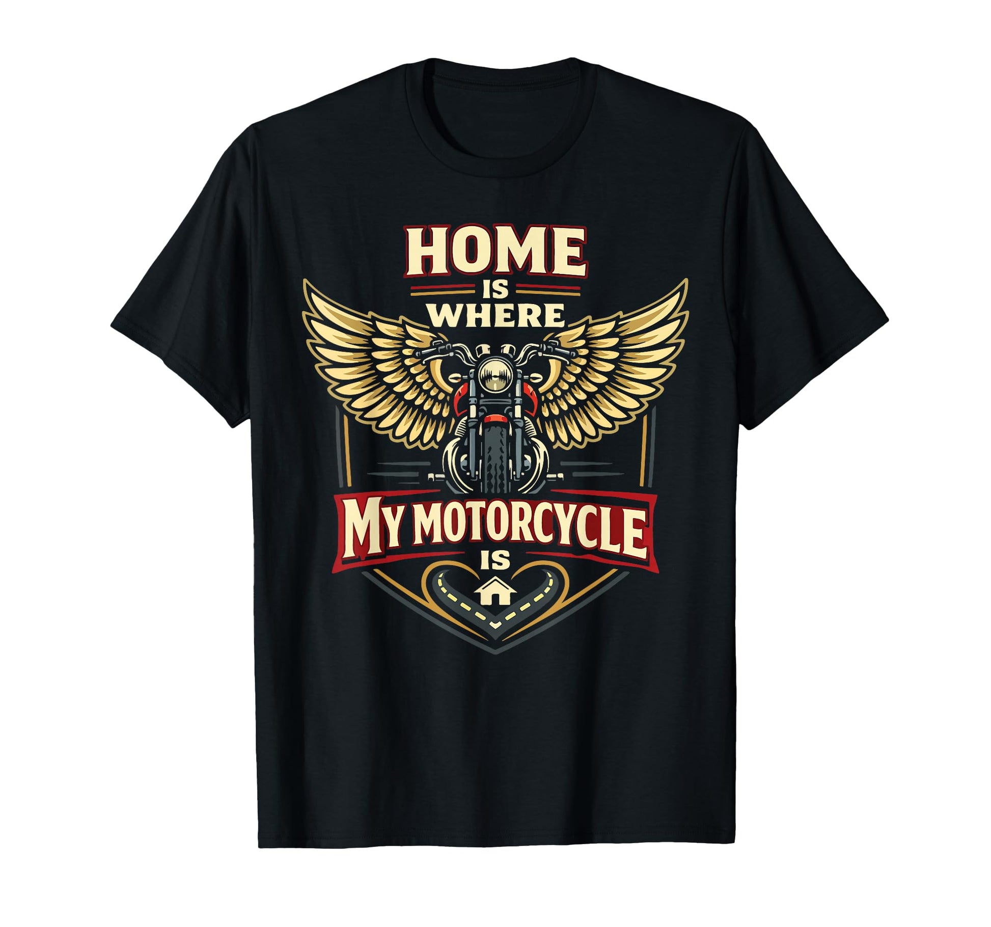 Motorcycle Biker Home Is Where My T-Shirt - Minimalist Print Men Women - T-Shirt, Sweatshirt, Hoodie