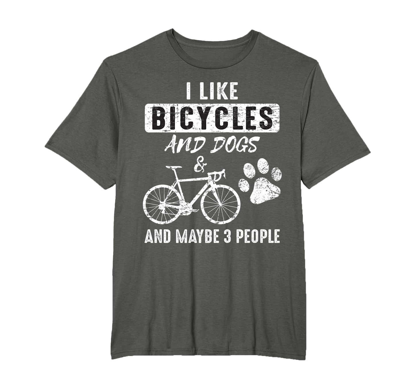 I Like Bicycles And Dogs And Maybe 3 T-Shirt - Minimalist Print Unisex - T-Shirt, Sweatshirt, Hoodie
