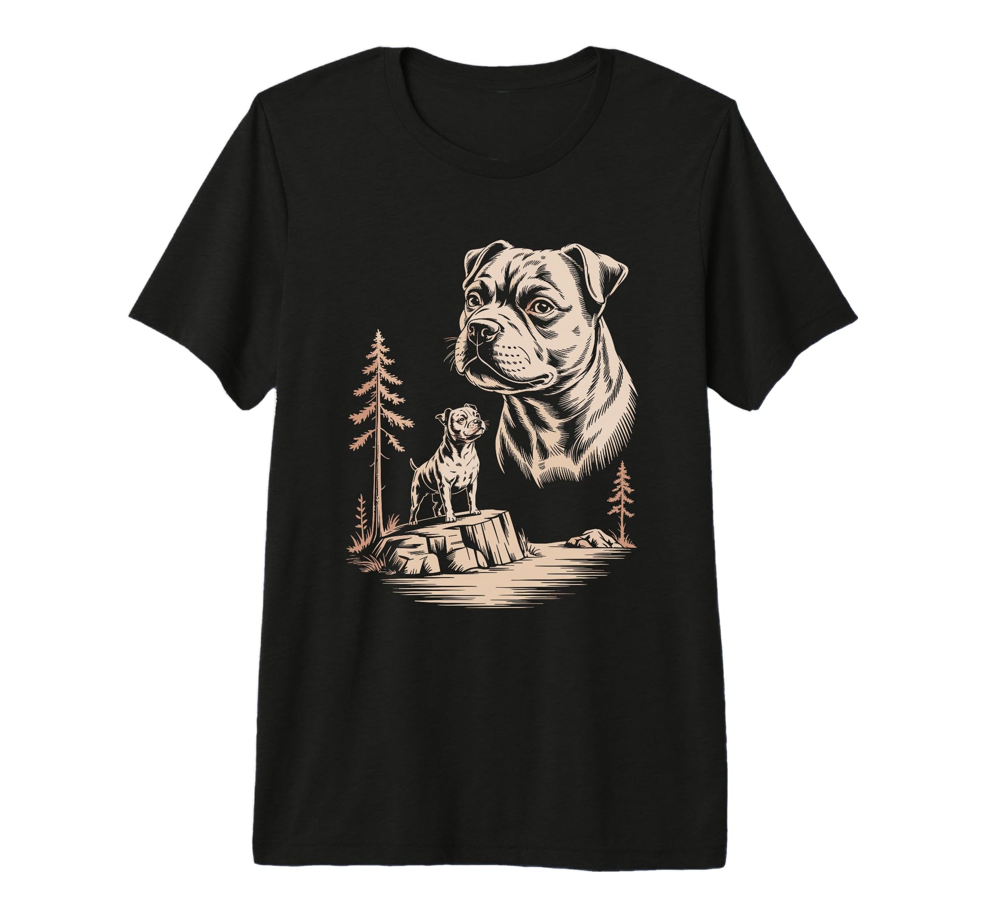 Mom Dad Staffordshire Bull Terrier T-Shirt - Custom Art Print for Adults - T-Shirt, Sweatshirt, Hoodie