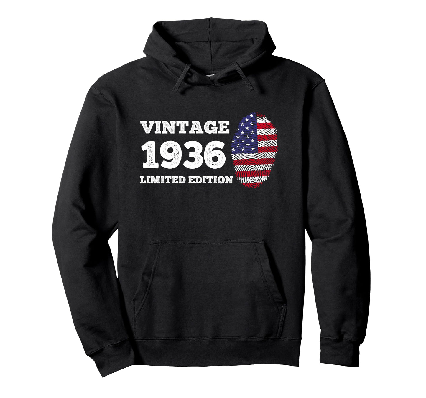 1936 Usa American Flag 90 Year Old Hoodie - Custom Art Print for Adults - T-Shirt, Sweatshirt, Hoodie