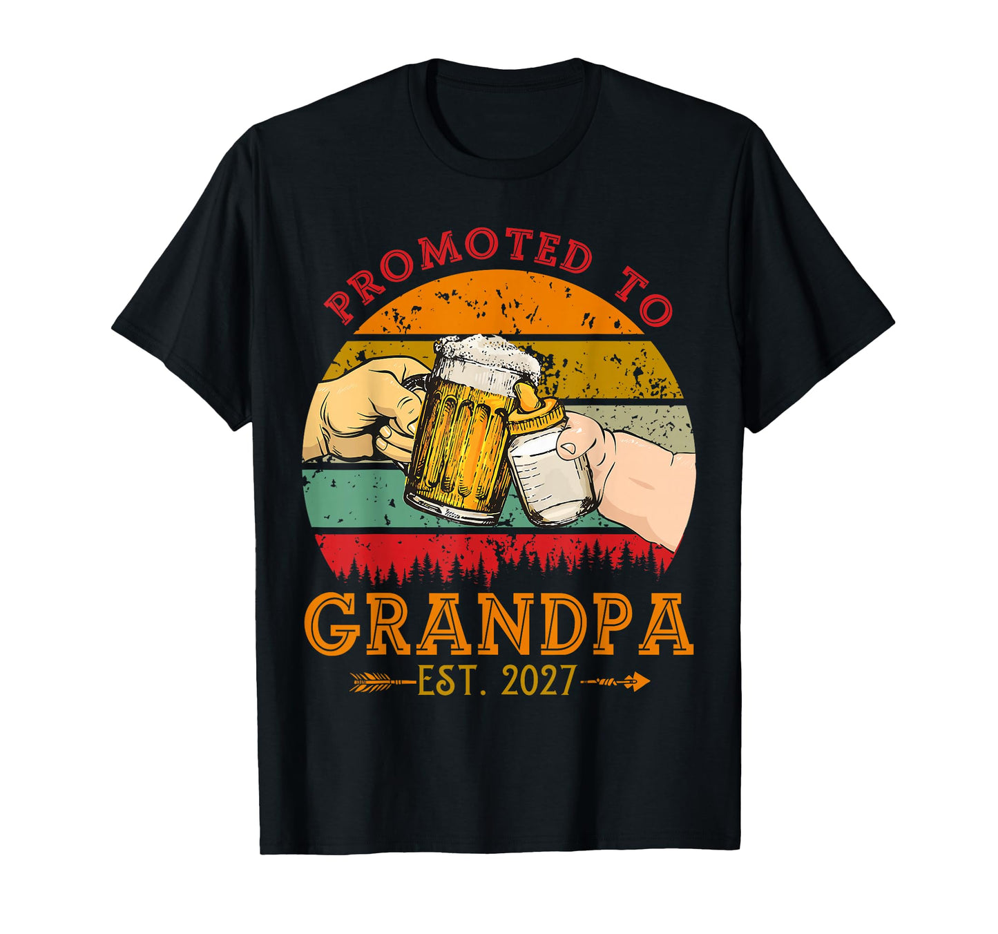 Promoted To Grandpa 2027 Funny New T-Shirt - Trendy Graphic for Adults - T-Shirt, Sweatshirt, Hoodie