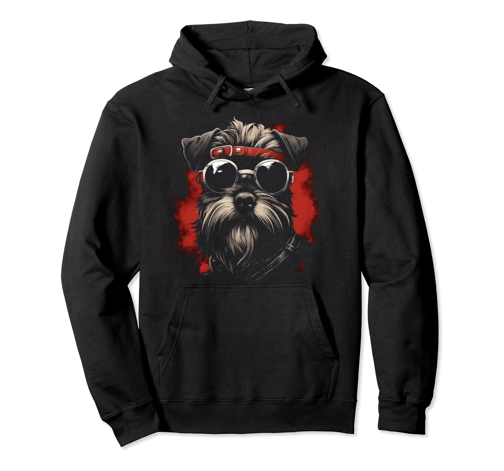Motorcycle Dad Biker Dog Funny Schnauzer Hoodie - Trendy Graphic Unisex - T-Shirt, Sweatshirt, Hoodie
