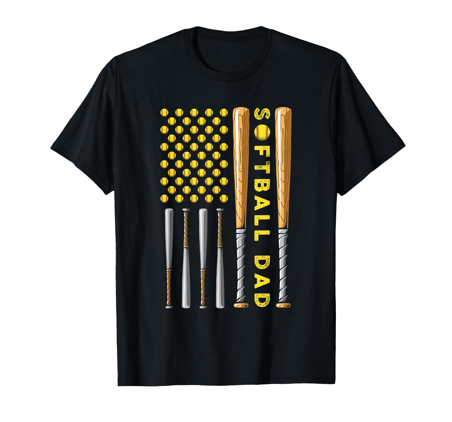 Mens Softball Dad America Us Flag Dad T-Shirt - Streetwear Style Unisex - T-Shirt, Sweatshirt, Hoodie