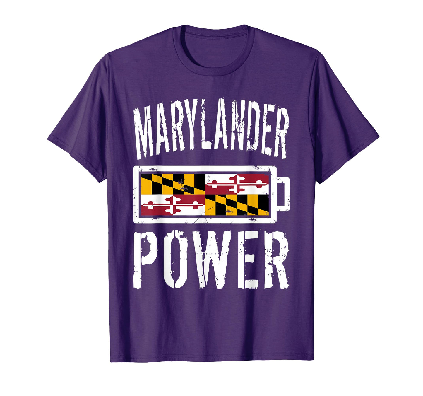 Maryland Flag Marylander Power Battery T-Shirt - Novelty Apparel Men Women - T-Shirt, Sweatshirt, Hoodie