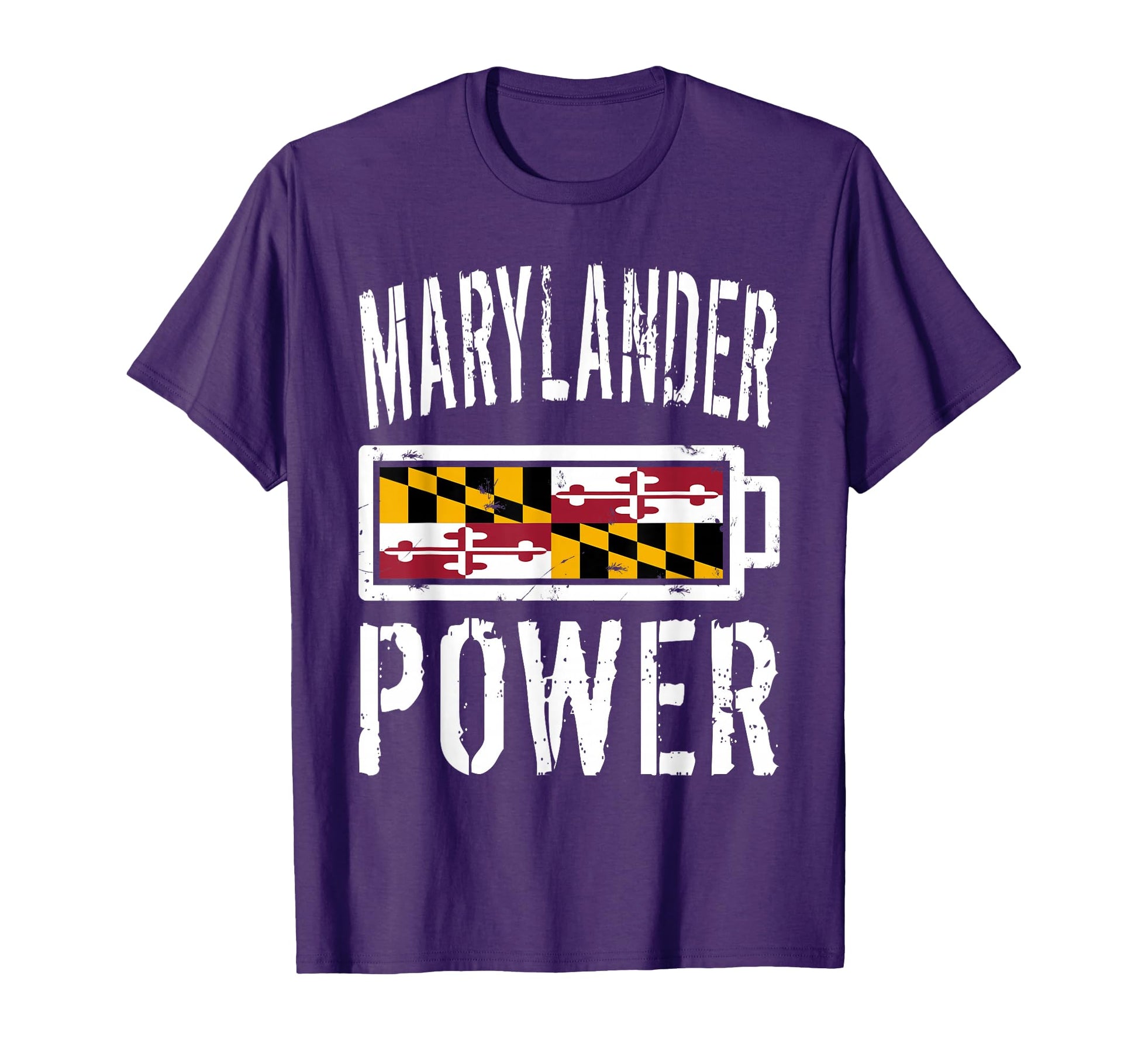 Maryland Flag Marylander Power Battery T-Shirt - Novelty Apparel Men Women - T-Shirt, Sweatshirt, Hoodie