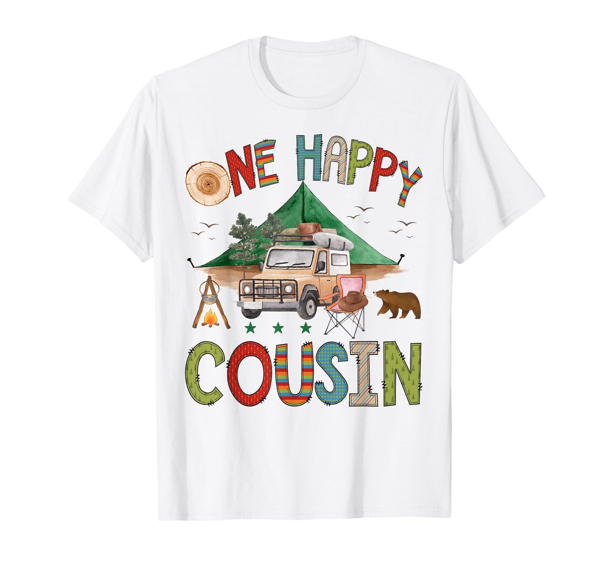 One Happy Cousin Camper 1St Birthday T-Shirt - Fun Novelty Design Unisex - T-Shirt, Sweatshirt, Hoodie