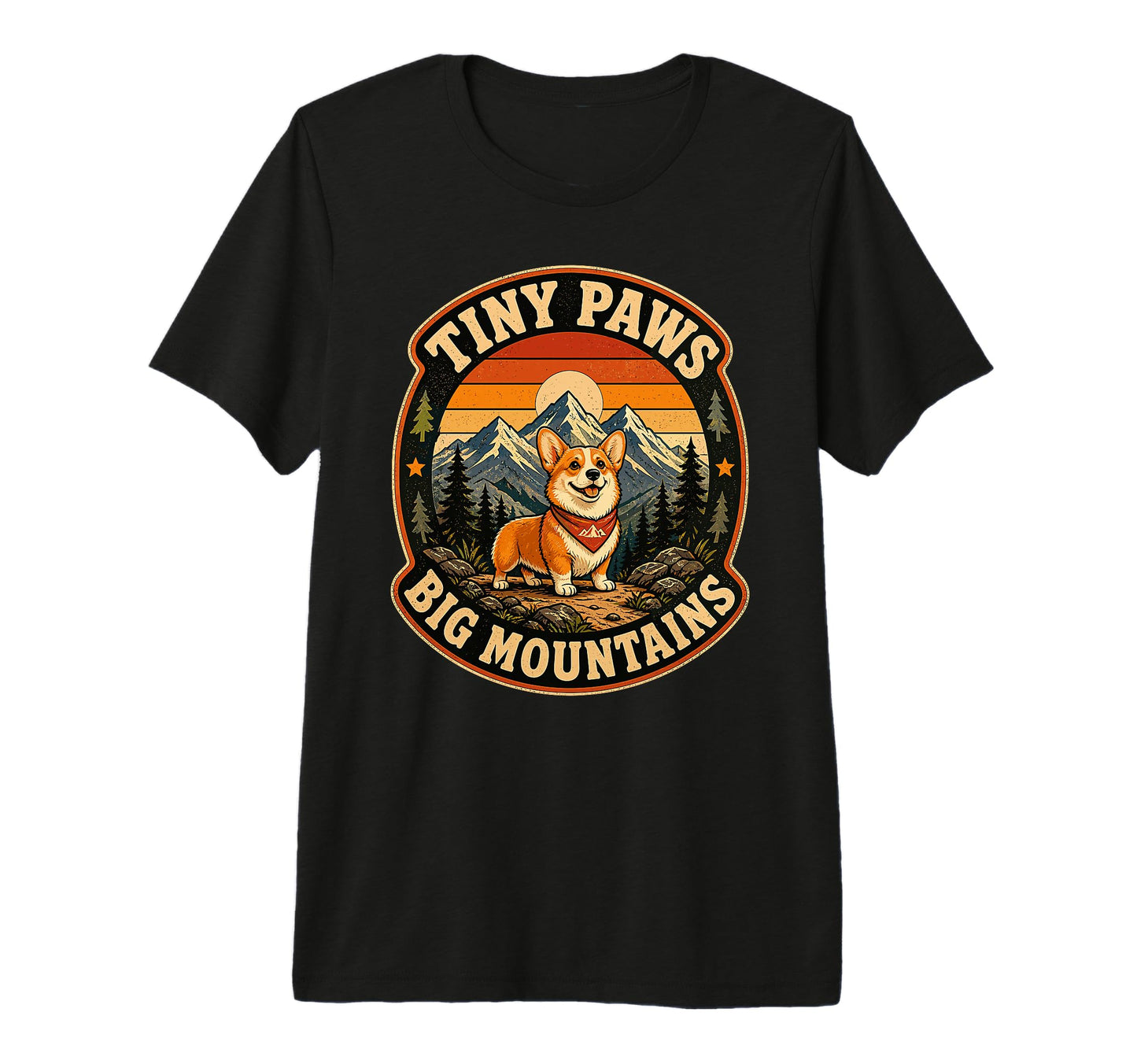 Corgi Tiny Paws Big Mountains Dog T-Shirt - Minimalist Print Men Women - T-Shirt, Sweatshirt, Hoodie