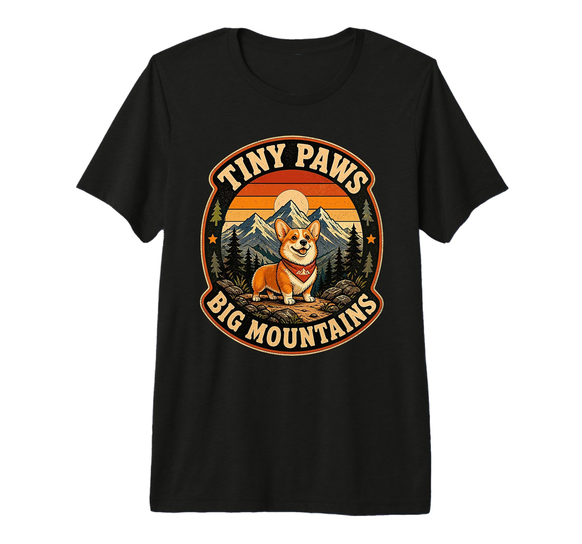 Corgi Tiny Paws Big Mountains Dog T-Shirt - Minimalist Print Men Women - T-Shirt, Sweatshirt, Hoodie