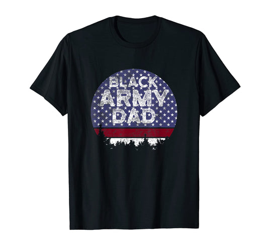 Black Army Dad Soldier Hero Father Usa Flag T-Shirt - Graphic Print Unisex - T-Shirt, Sweatshirt, Hoodie