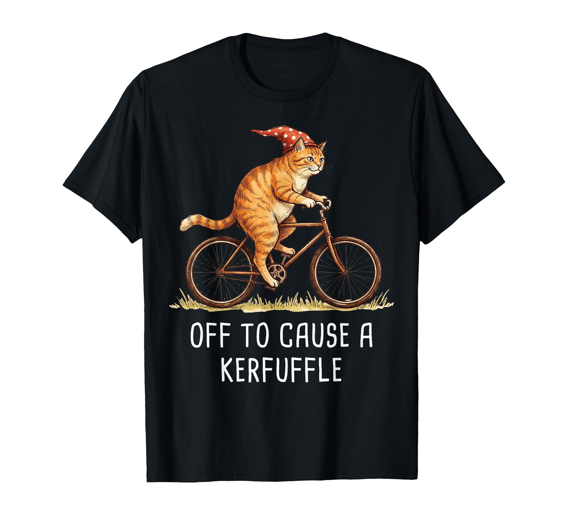 Off To Cause Kerfuffle Orange Cat T-Shirt - Streetwear Style for Adults - T-Shirt, Sweatshirt, Hoodie