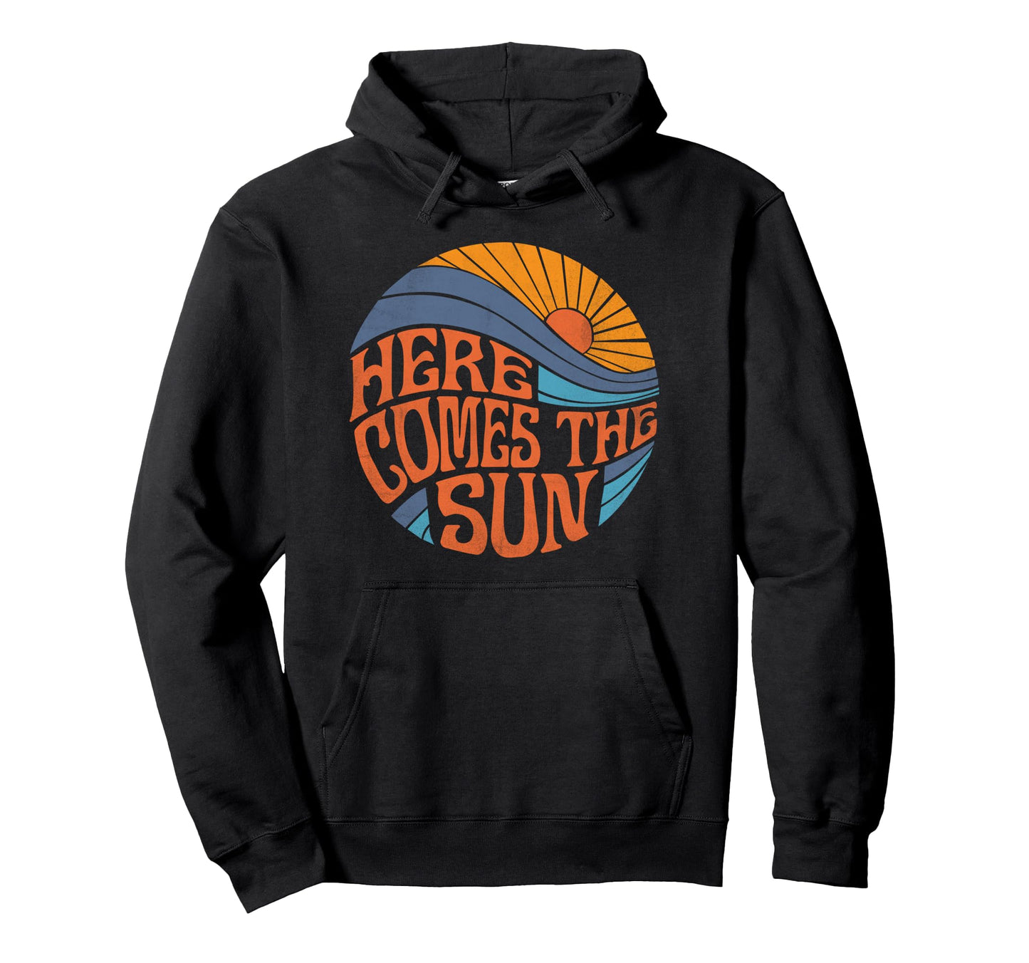 Here Comes Sun Sixties Surf Summer Hoodie - Fun Novelty Design for Adults - T-Shirt, Sweatshirt, Hoodie