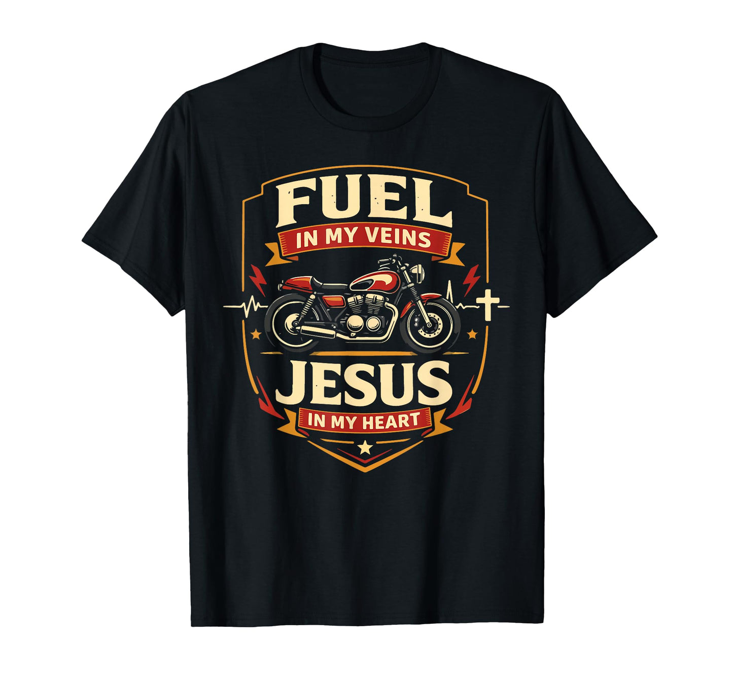 Motorcycle Biker Jesus Faith Christian T-Shirt - Graphic Print for Adults - T-Shirt, Sweatshirt, Hoodie