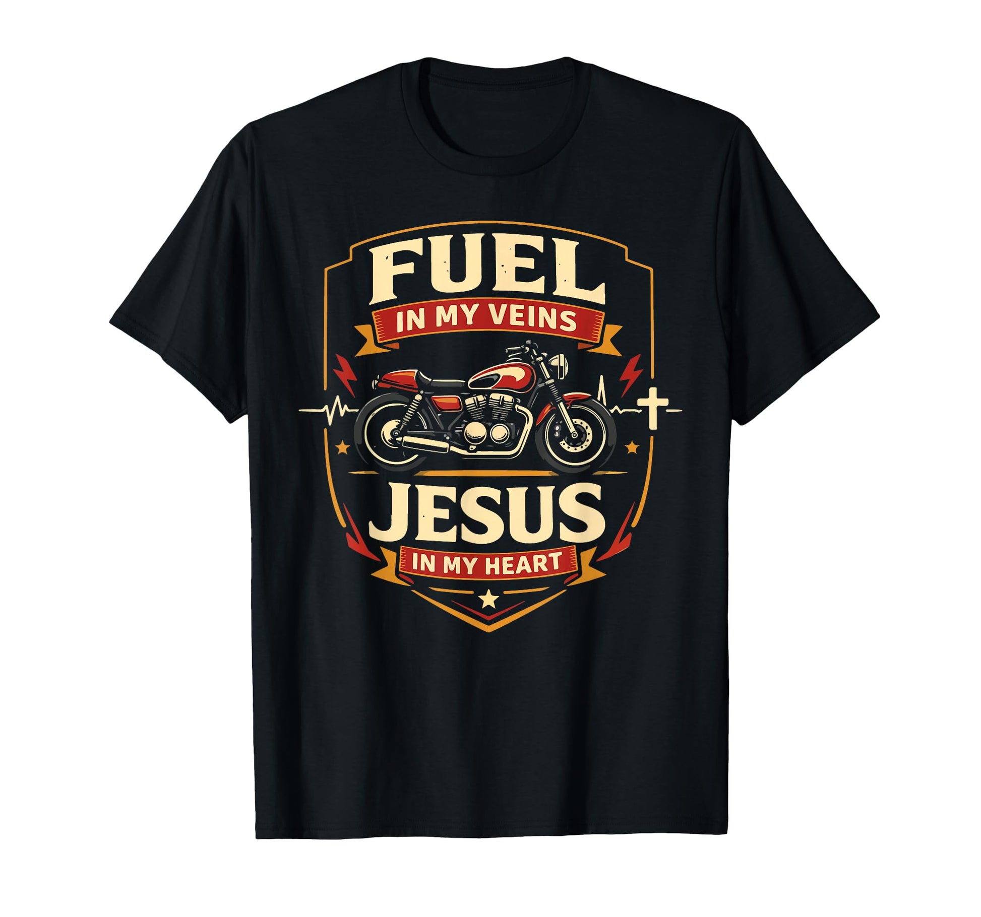 Motorcycle Biker Jesus Faith Christian T-Shirt - Graphic Print for Adults - T-Shirt, Sweatshirt, Hoodie