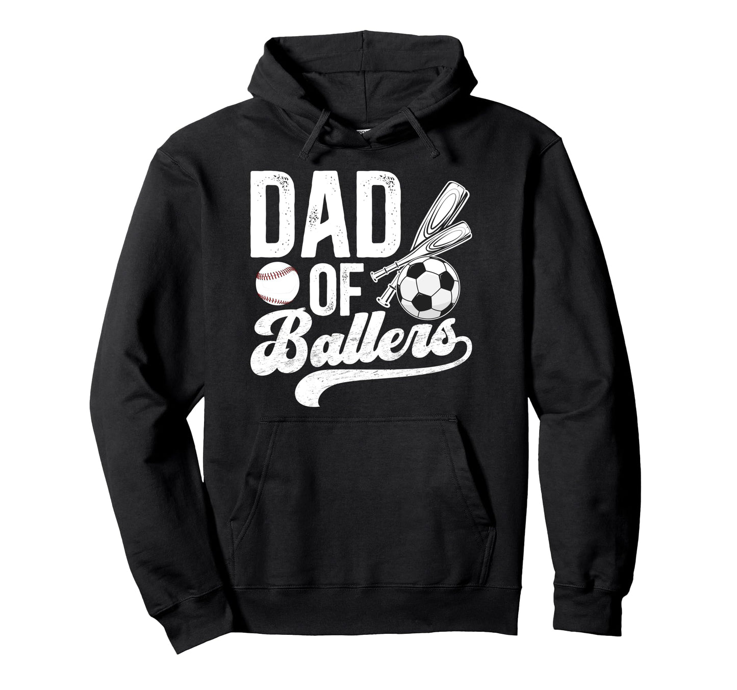 Dad Ballers Baseball Soccer Dad Hoodie - Minimalist Print for Adults - T-Shirt, Sweatshirt, Hoodie
