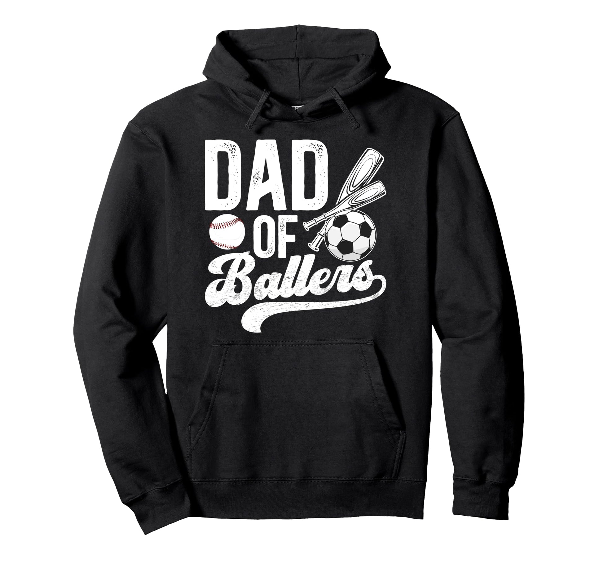 Dad Ballers Baseball Soccer Dad Hoodie - Minimalist Print for Adults - T-Shirt, Sweatshirt, Hoodie