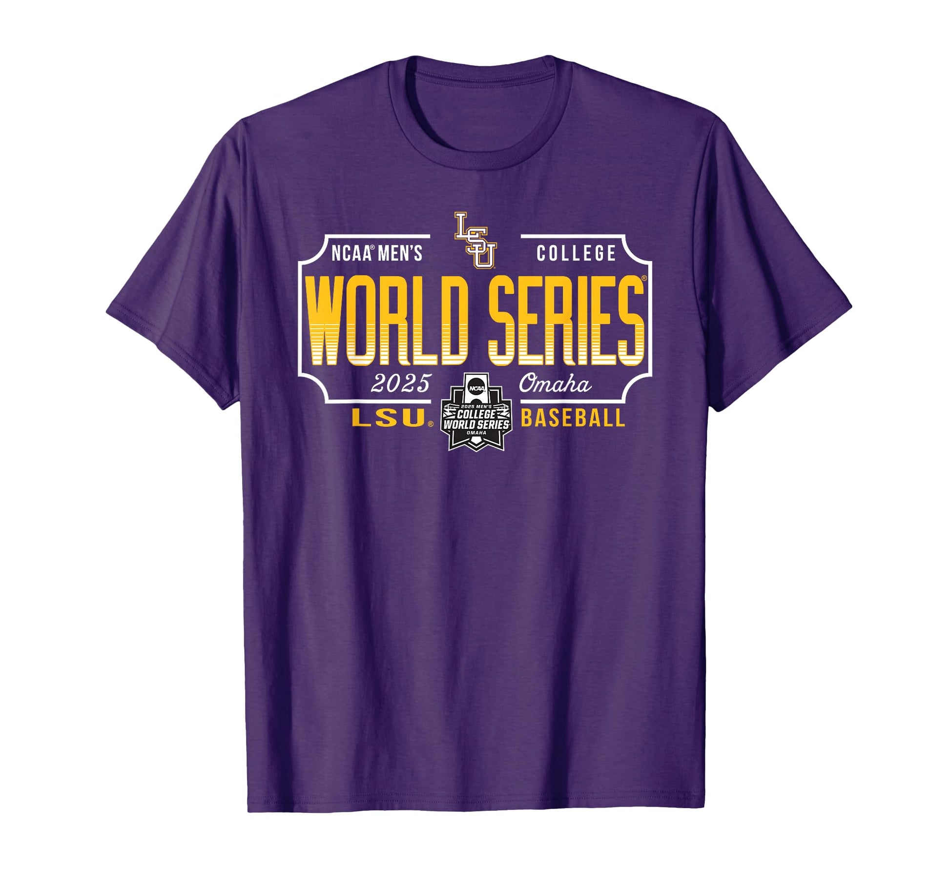 Lsu Tigers Mcws 2025 College World T-Shirt - Novelty Apparel for Adults - T-Shirt, Sweatshirt, Hoodie