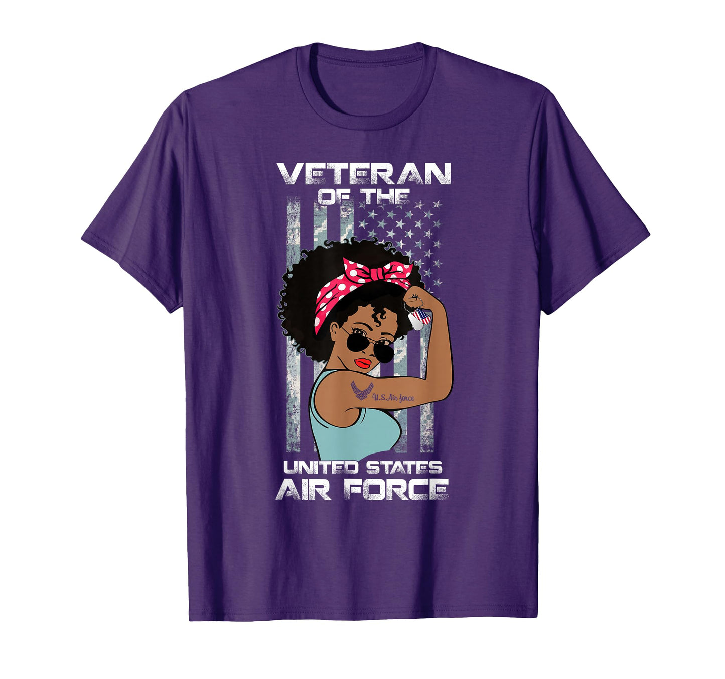 African American Air Force Veteran T-Shirt - Streetwear Style Unisex - T-Shirt, Sweatshirt, Hoodie