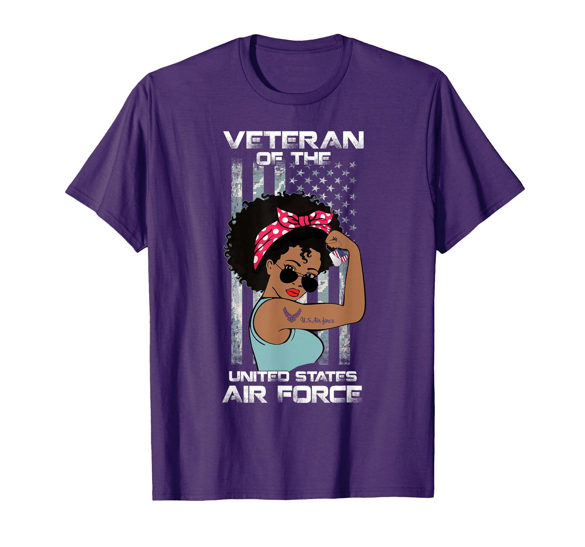 African American Air Force Veteran T-Shirt - Streetwear Style Unisex - T-Shirt, Sweatshirt, Hoodie
