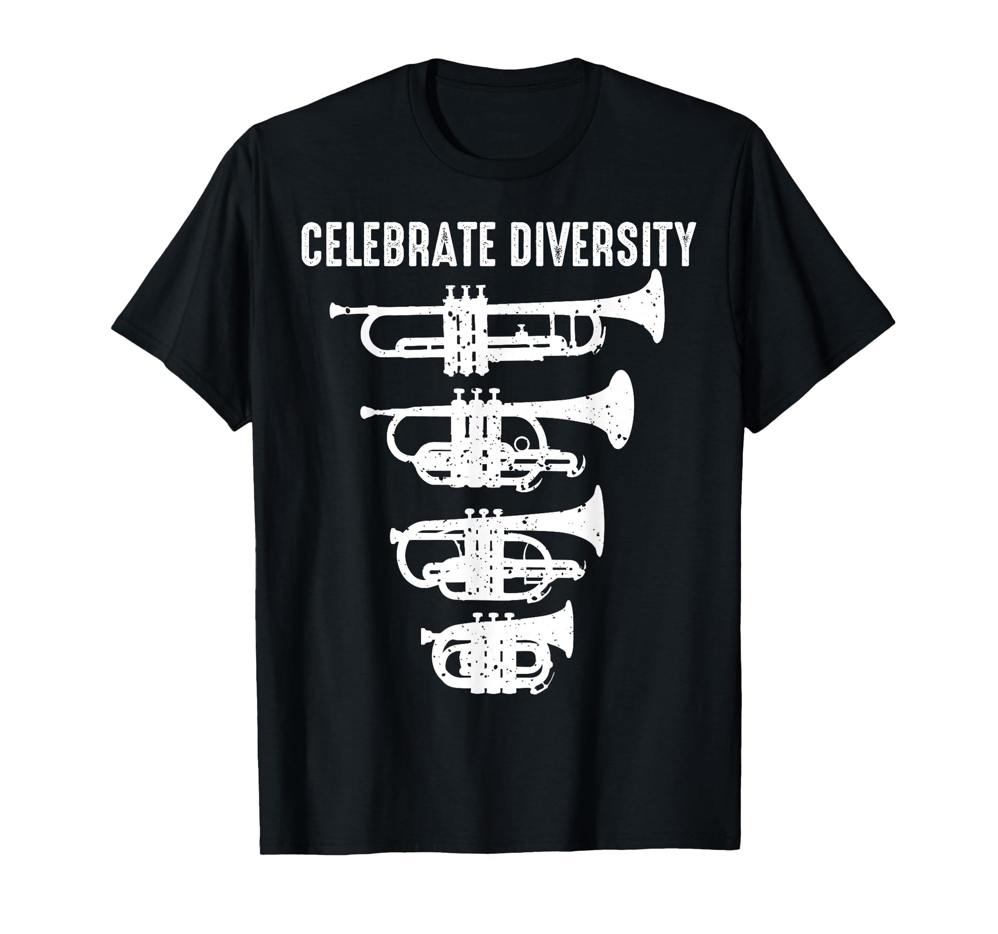 Celebrate Diversity Trumpet Gift Flugelhorn T-Shirt - Graphic Print Unisex - T-Shirt, Sweatshirt, Hoodie
