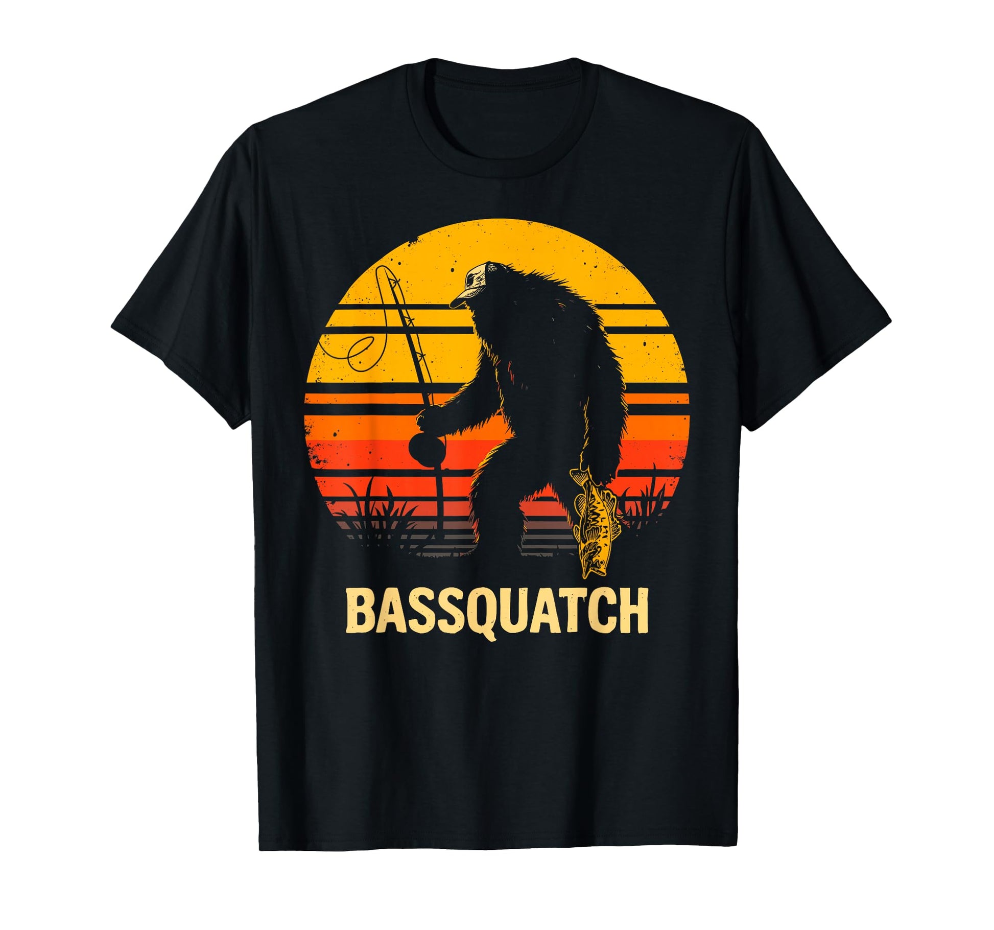 Bassquatch Sasquatch Fisher Bass Fishing T-Shirt - Novelty Apparel Unisex - T-Shirt, Sweatshirt, Hoodie