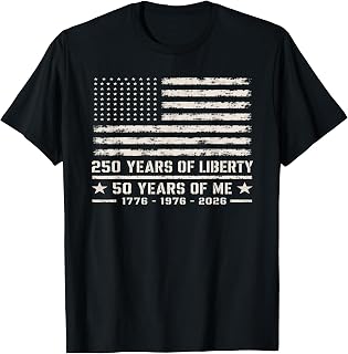 50th Birthday Born 1976 American Flag 250 Years of Liberty T-Shirt Unisex T-shirt, Sweatshirt, Hoodie, Long Sleeve Tee - T-Shirt, Sweatshirt, Hoodie