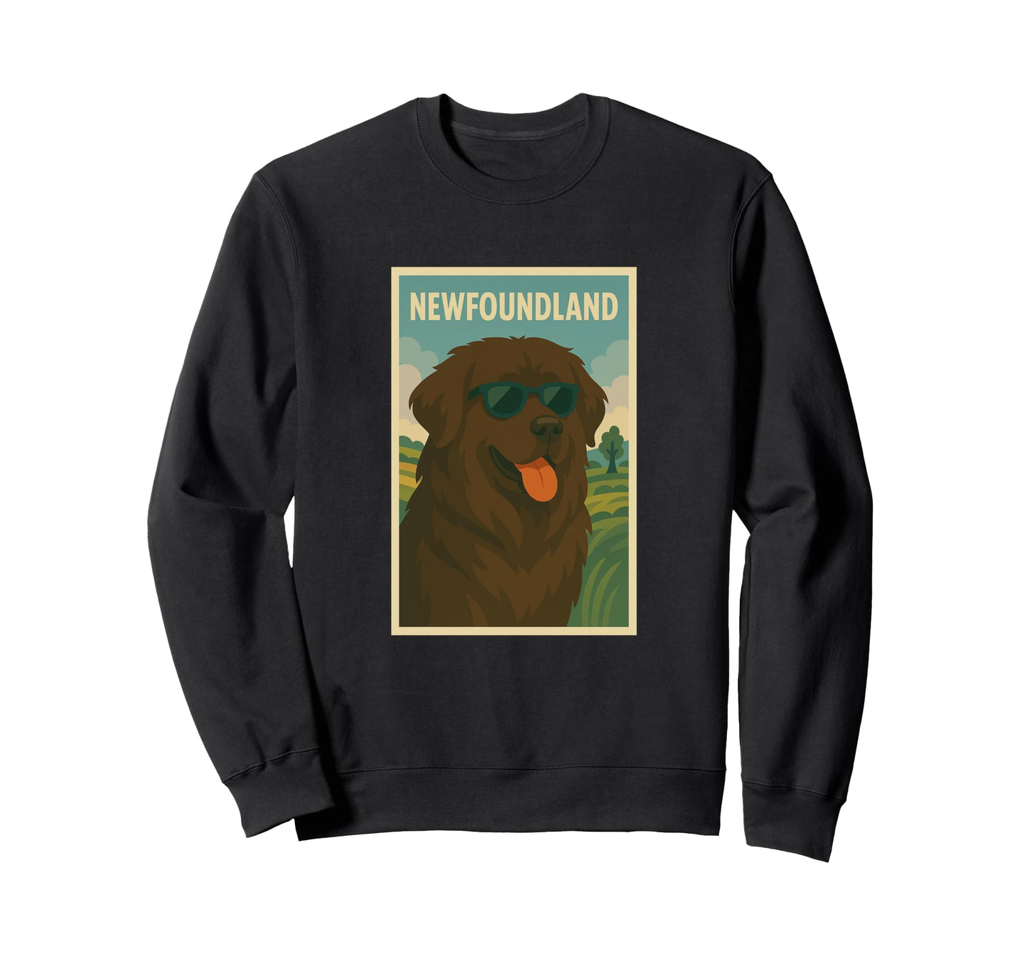 Newfoundland Dog Art Minimalist Pop Art Sweatshirt - Novelty Apparel Unisex - T-Shirt, Sweatshirt, Hoodie