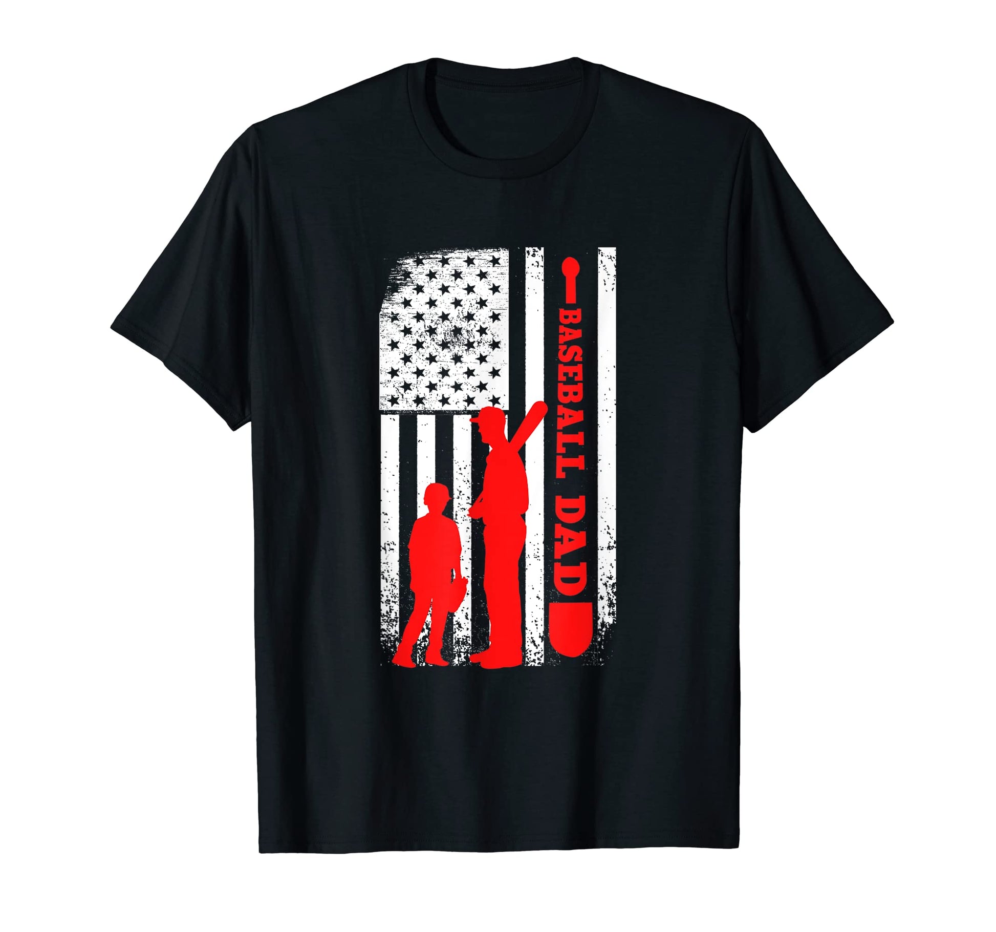 Baseball Dad Son Us Flag Softball Usa T-Shirt - Minimalist Print Unisex - T-Shirt, Sweatshirt, Hoodie