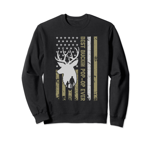 Best Buckin Pop Op Camouflage Sweatshirt - Fun Novelty Design for Adults - T-Shirt, Sweatshirt, Hoodie