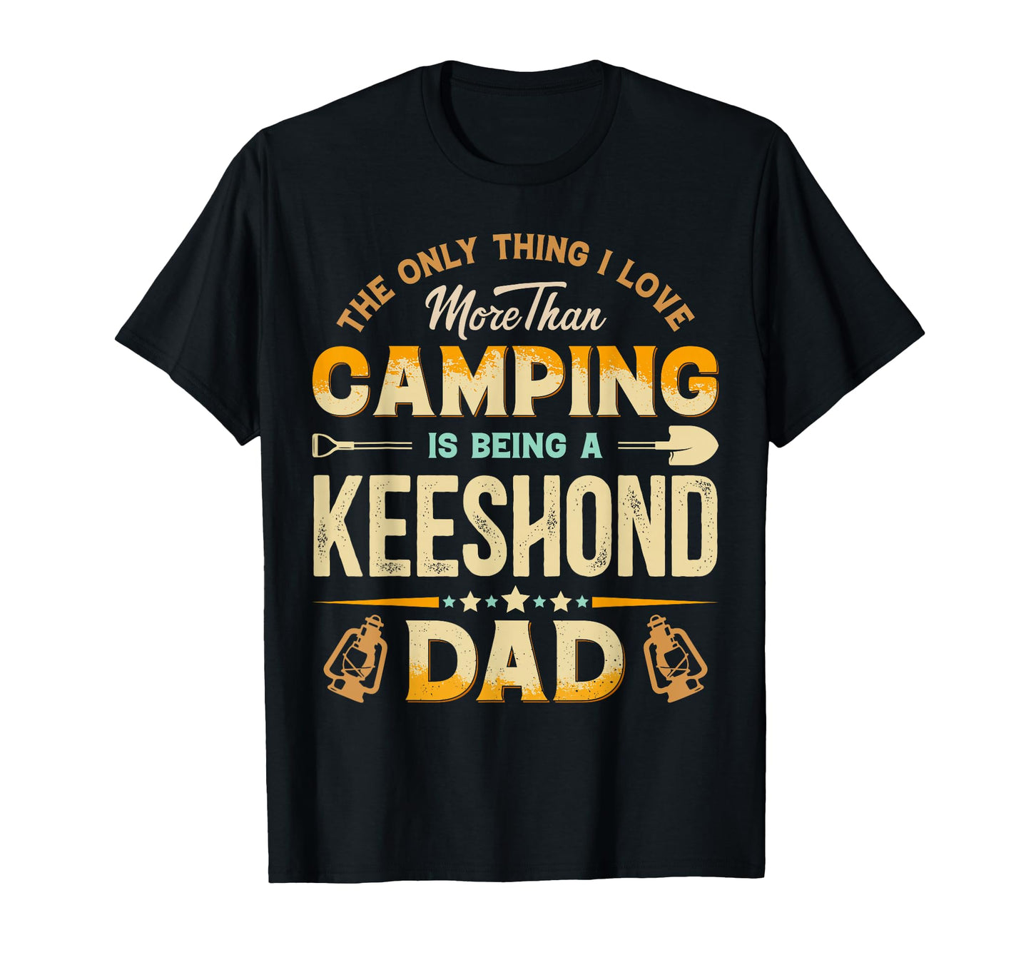 Funny Camping Fathers Day Keeshond Dad T-Shirt - Graphic Print Men Women - T-Shirt, Sweatshirt, Hoodie