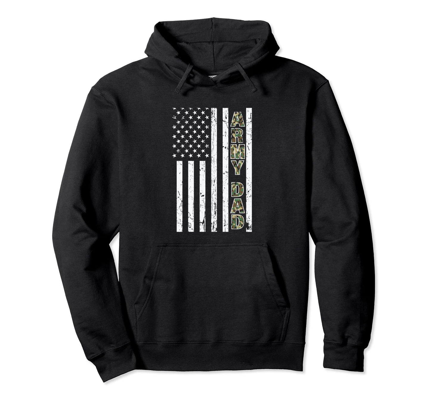 Fathers Day Army Dad Usa Flag America Hoodie - Trendy Graphic Unisex - T-Shirt, Sweatshirt, Hoodie
