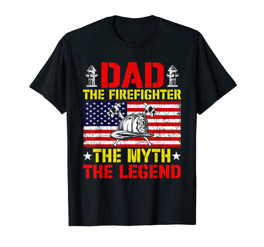 American Flag Usa Dad Firefighter Myth T-Shirt - Graphic Print for Adults - T-Shirt, Sweatshirt, Hoodie