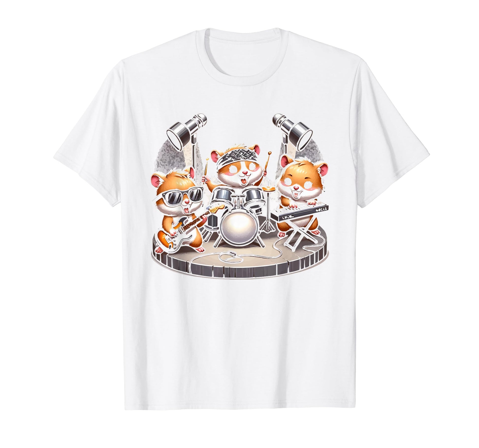 Hamster Rock Band Jam Session Musician T-Shirt - Unique Graphic for Adults - T-Shirt, Sweatshirt, Hoodie