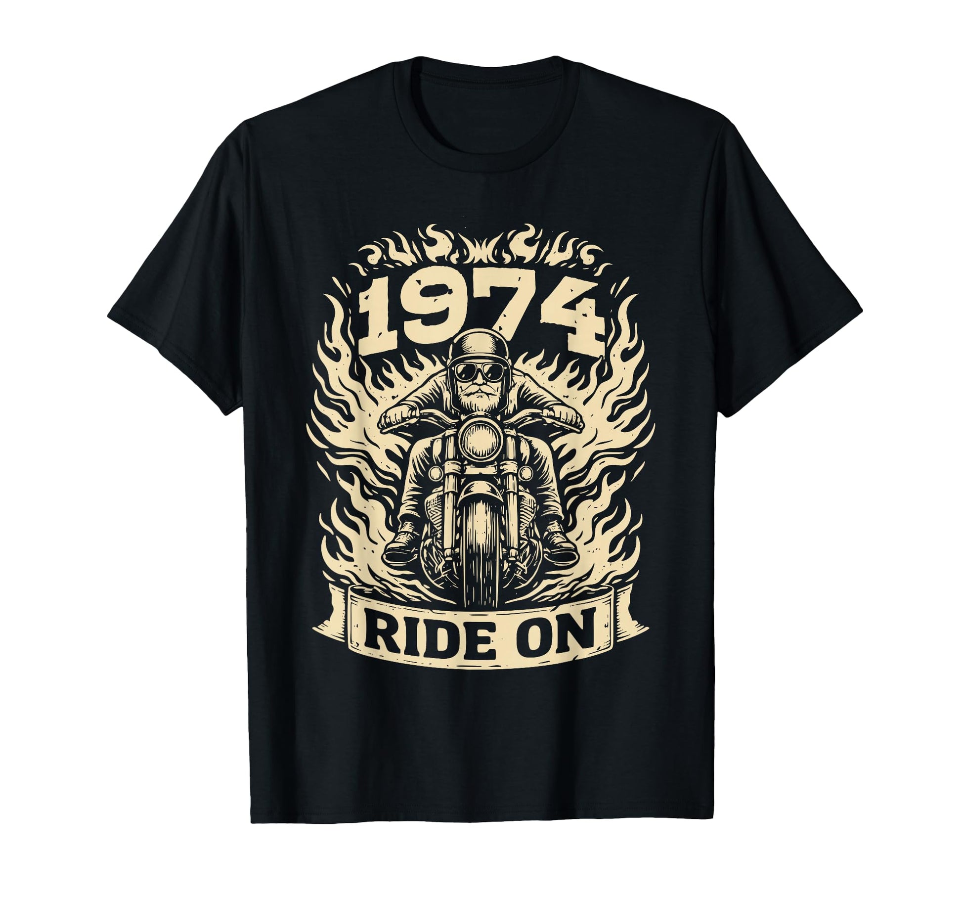 Biker 1974 Ride Birthday Motorcycle Rider T-Shirt - Graphic Print Unisex - T-Shirt, Sweatshirt, Hoodie