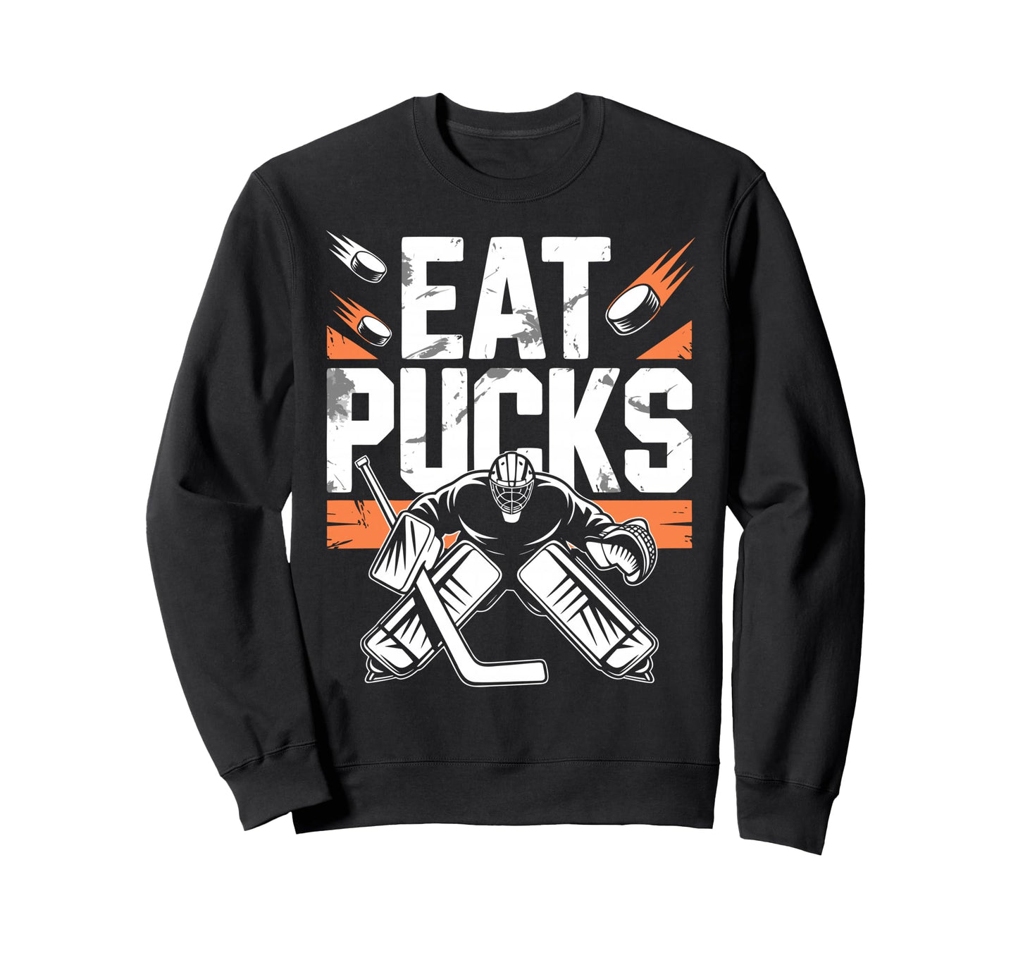 Ice Hockey Player Eat Pucks Hockey Sweatshirt - Custom Art Print Men Women - T-Shirt, Sweatshirt, Hoodie