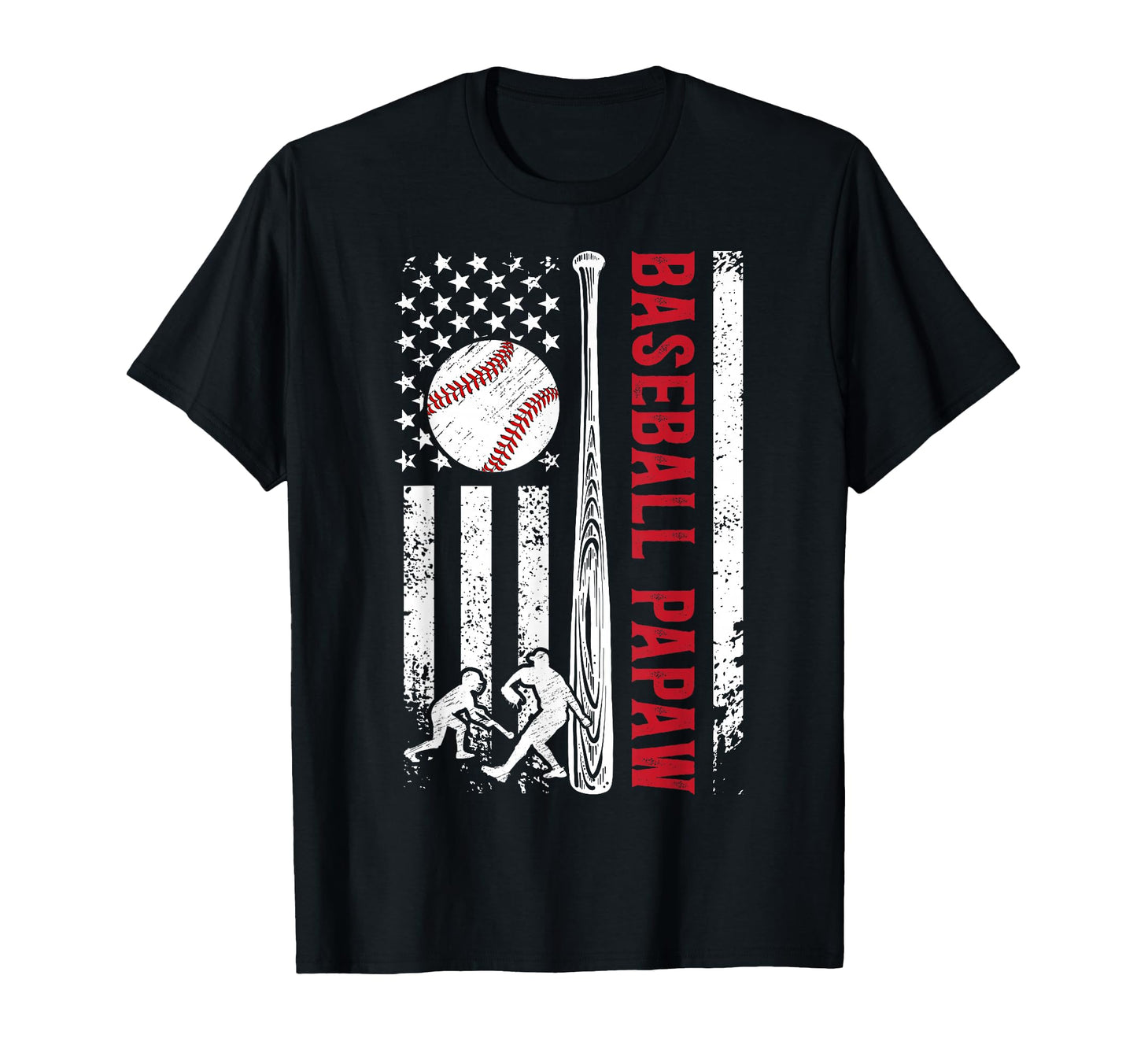 Baseball Papaw Us Flag Papaw Baseball T-Shirt - Custom Art Print Unisex - T-Shirt, Sweatshirt, Hoodie