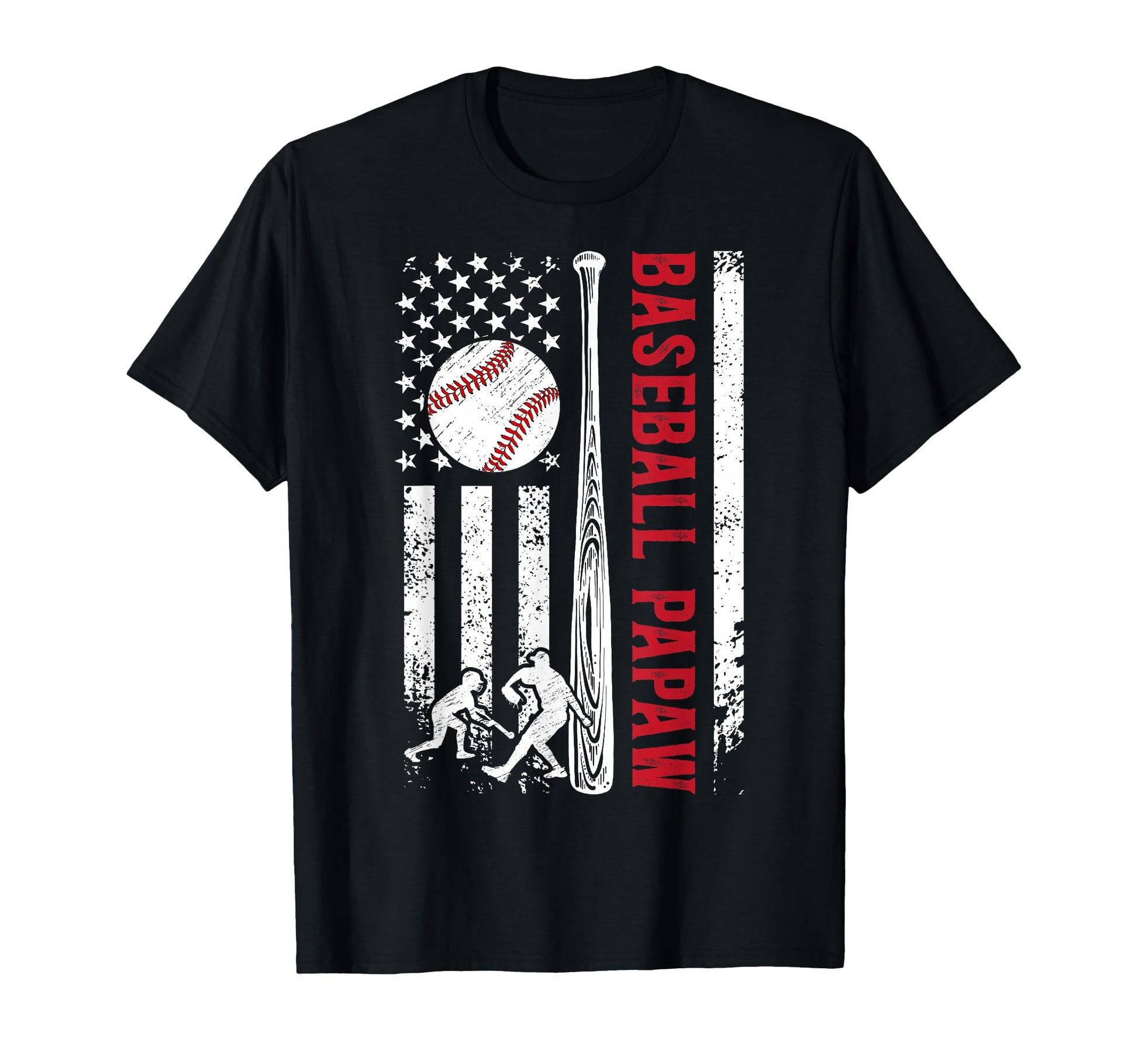 Baseball Papaw Us Flag Papaw Baseball T-Shirt - Custom Art Print Unisex - T-Shirt, Sweatshirt, Hoodie
