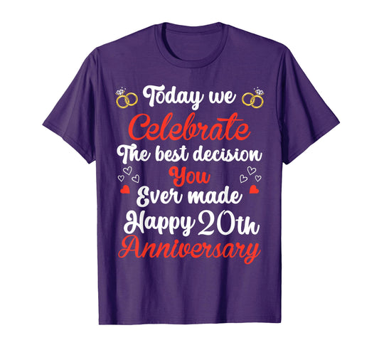 20 Years Anniversary Marriage Couples T-Shirt - Custom Art Print Men Women - T-Shirt, Sweatshirt, Hoodie